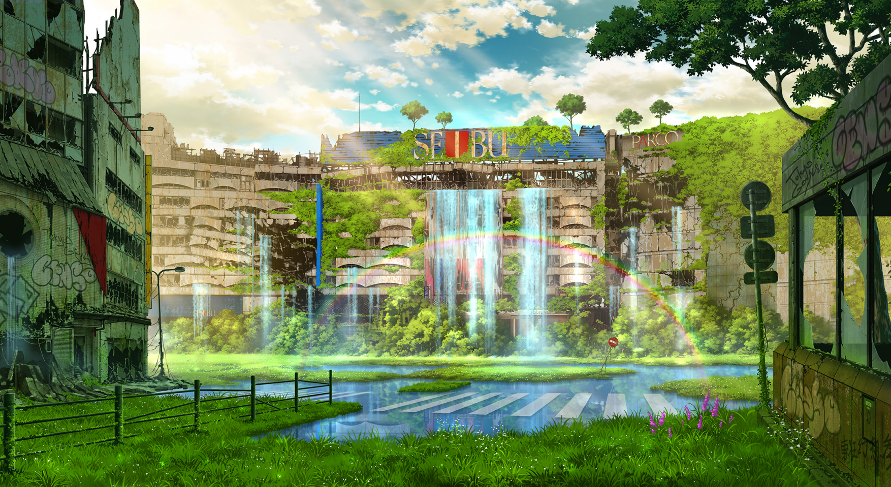 人类忽然消失城市会变成怎样?p站画师东京幻想为你绘出末日之都